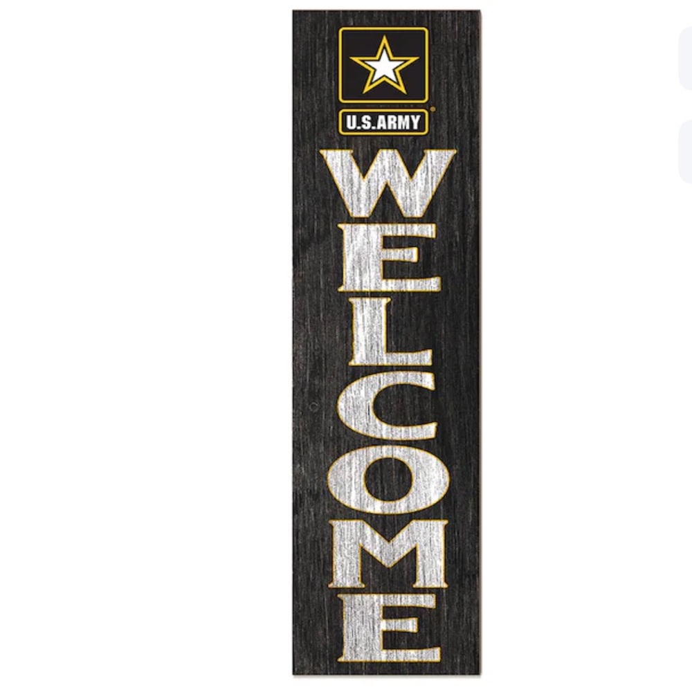 🇺🇸Army USA Welcome KH Sports Fan Leaner 8inx40in Patriotic Sign Decor Porch